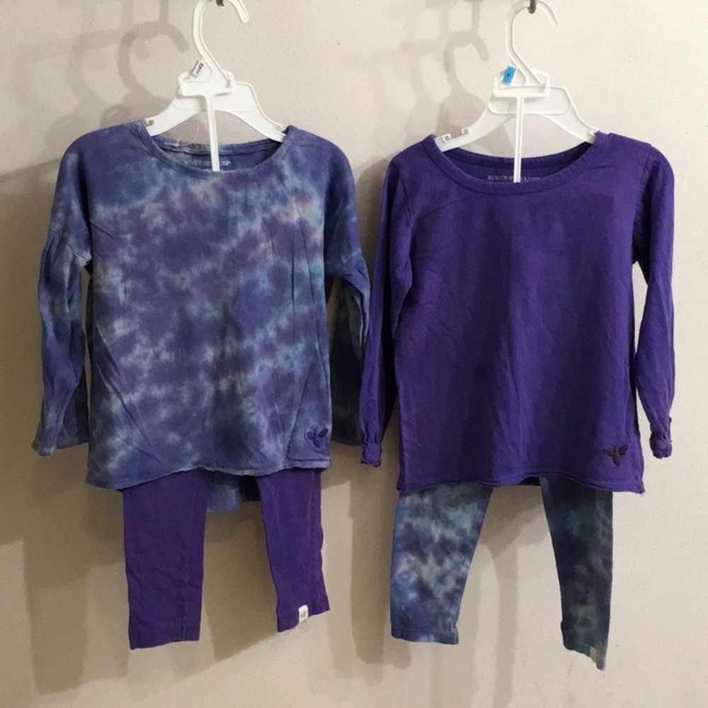 Burt’s Bees Baby 3T Purple Tie-Dye Organic Tops and Leggings Set